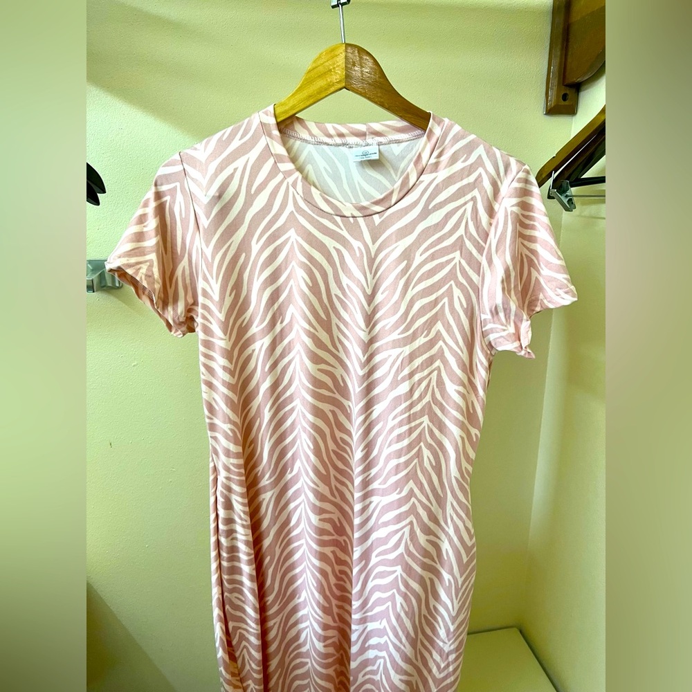 Pink Zebra Print modest Maxi dress
